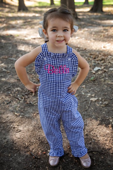 Gingham Ruffled Longall Personalized | 8 Colors