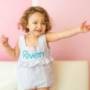  Personalized Seersucker Ruffle Romper | 8 Colors
