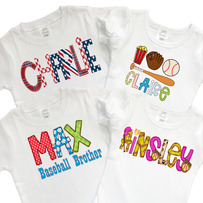 Baseball Team Spirit Name Tees Personalized