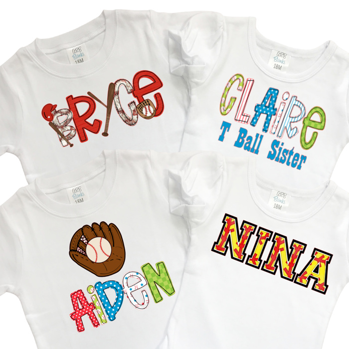 Baseball Team Spirit Name Tees Personalized