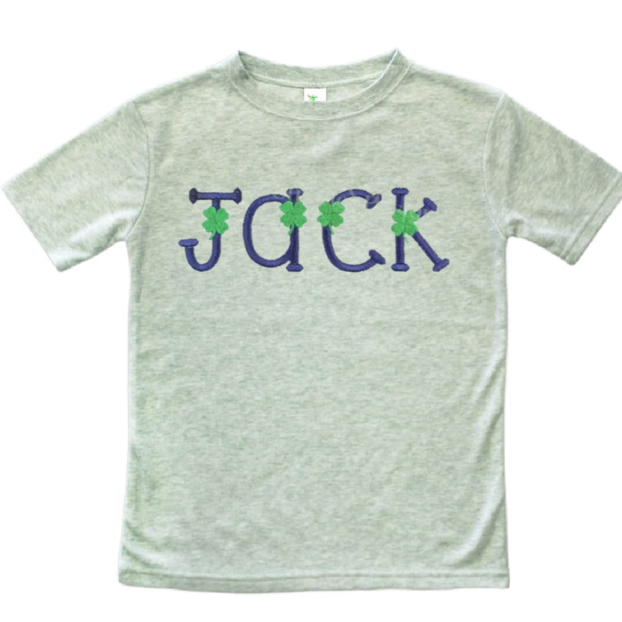 Clover Embroidered Name Tee | Sizes 2T-12