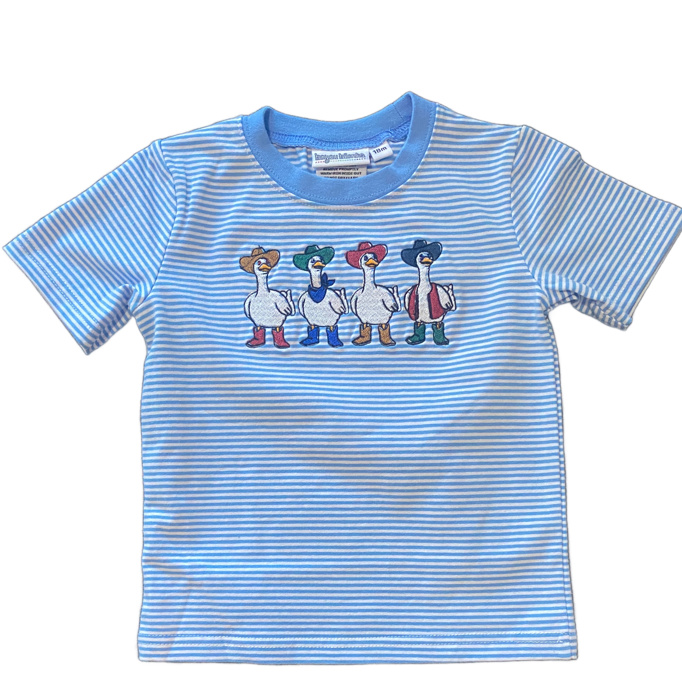 Cowboy Geese Embroidered Tee | Sizes 18M-4T