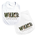  Personalized Alphabet Soup Baby Bib and Burp Combo
