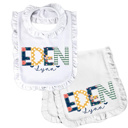  Personalized Alphabet Soup Baby Bib and Burp Combo