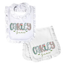  Personalized Alphabet Soup Baby Bib and Burp Combo