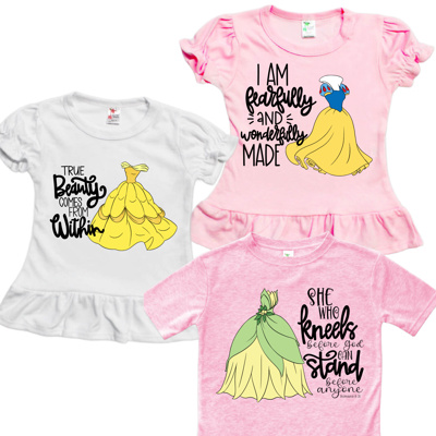 Princess Dress Motivational Quotes Vacation Tee | 14 Princess Choices