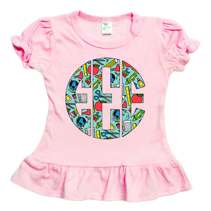 School Days Monogram Tee Back to School| 2 Designs