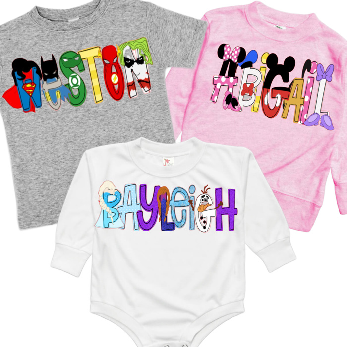 Personalized Vacation Character Baby Tee or Bubble | 27 Characters