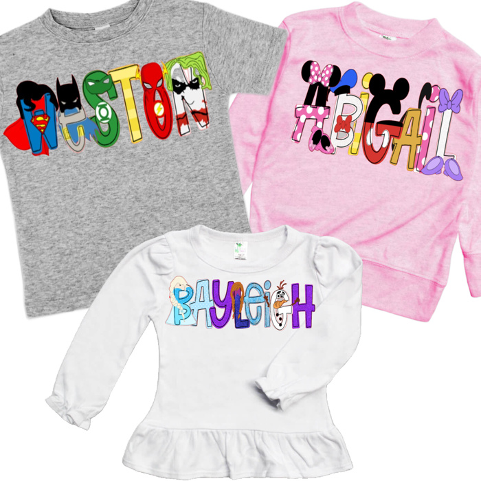 Personalized Vacation Character Name Toddler Tee | 27 Characters