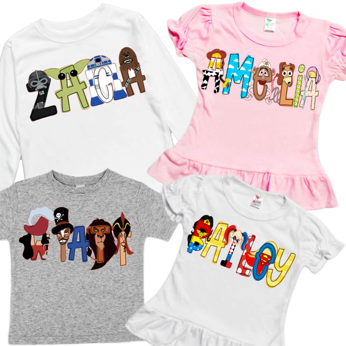 Personalized Vacation Character Kids Tee | 27 Characters