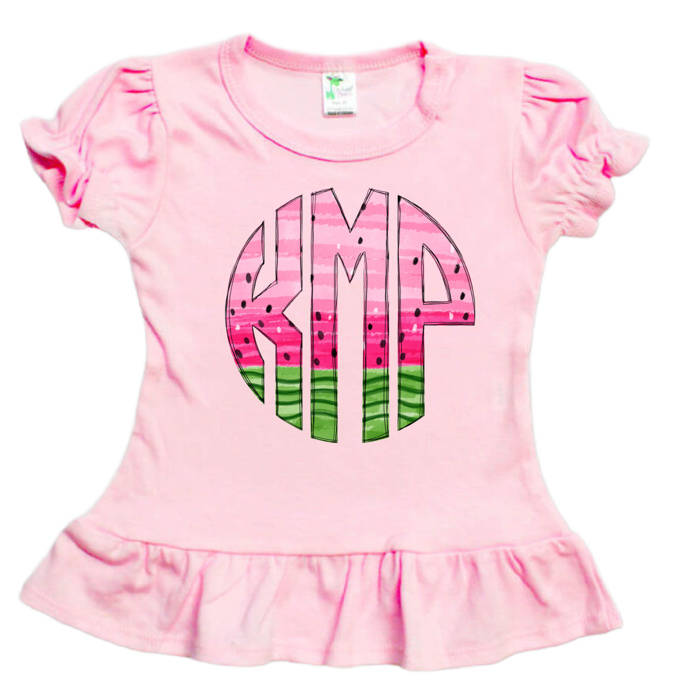 Summer Themed Monogram Tees Personalized | 8 Patterns| 2T-10Y