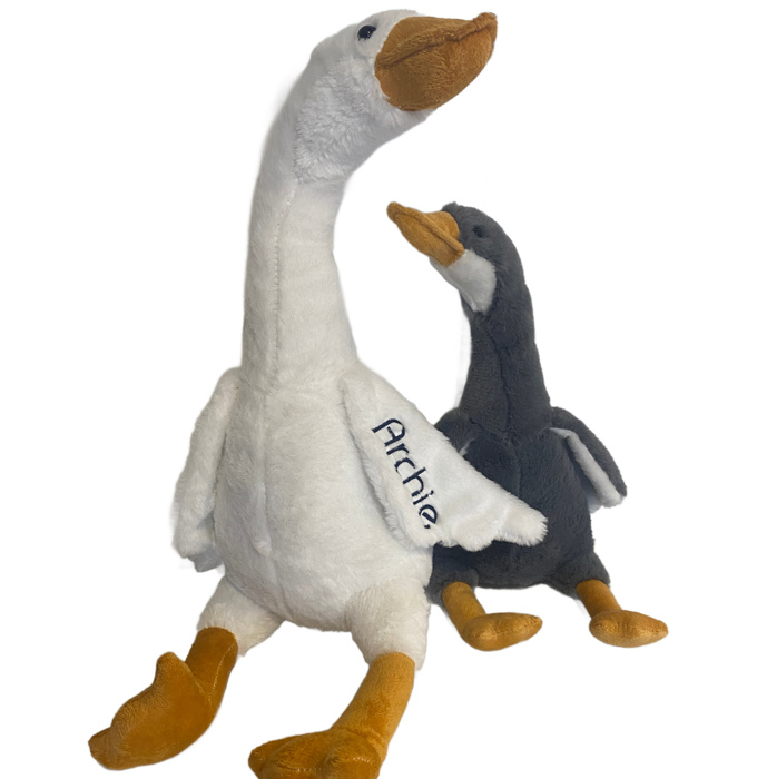 Personalized Goose Stuffie | Small-Large | Gray/White