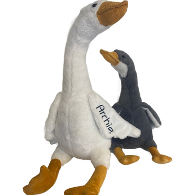 Personalized Goose Stuffie | Small-Large | Gray/White