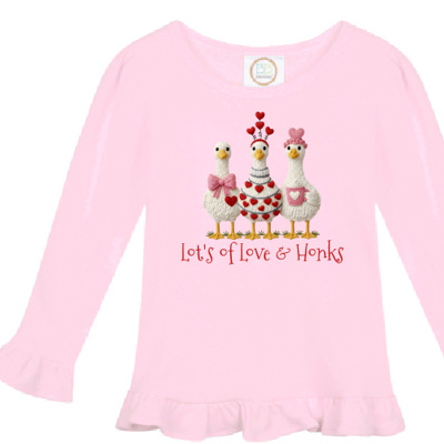 Love and Honks Geese Valentine Tee | Sizes 2T-10