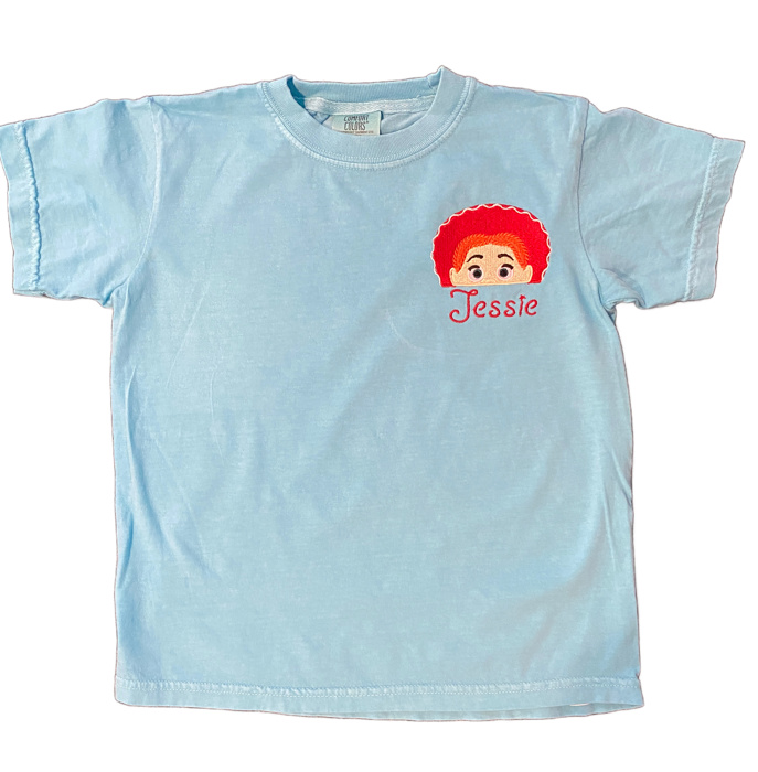 Toybox Embroidered Character Vacation Tee with Name | Sizes XXS-XL