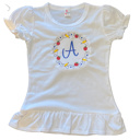  PENCIL CIRCLE with Initial Embroidered Tee| Back to School