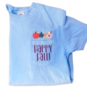  Happy Fall!!  Pumpkin Coffee Comfort Color Embroidered Tee Adult