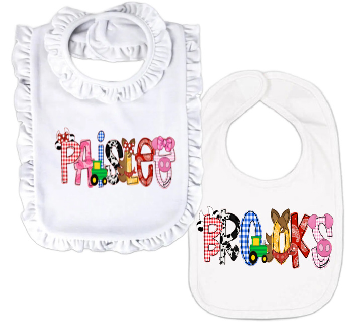 Personalized Alphabet Soup Baby Bib