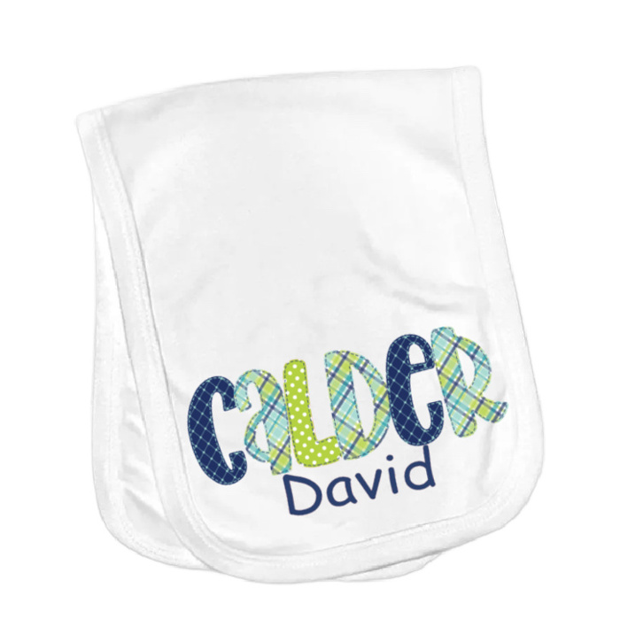 Personalized Alphabet Soup Burp Cloth