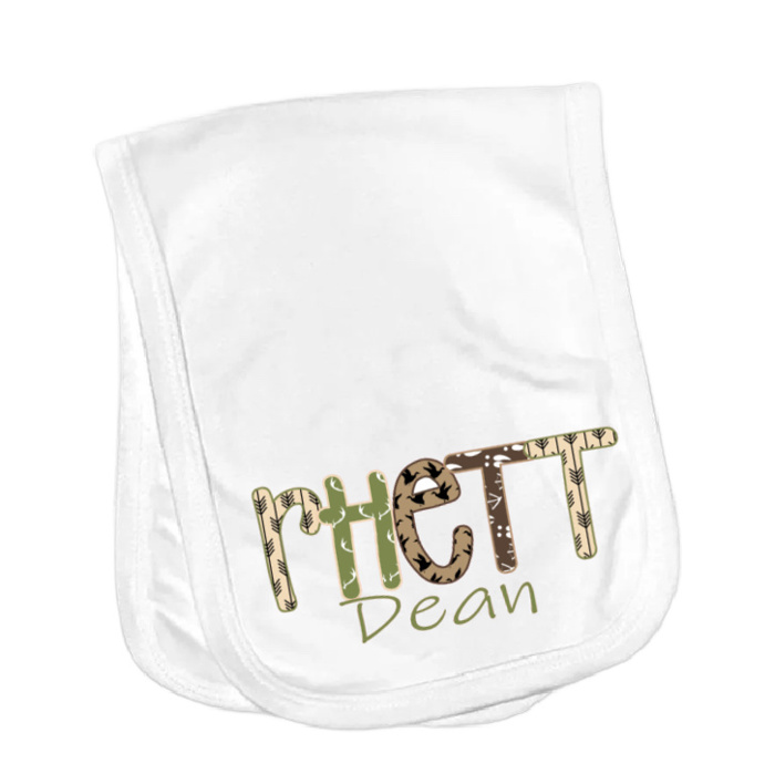 Personalized Alphabet Soup Burp Cloth