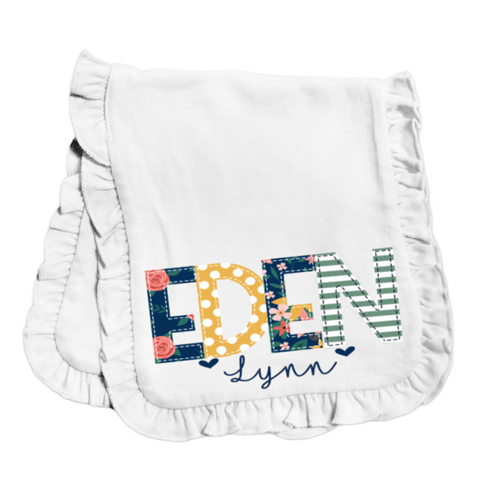 Personalized Alphabet Soup Burp Cloth