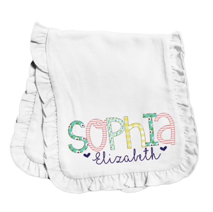 Personalized Alphabet Soup Burp Cloth