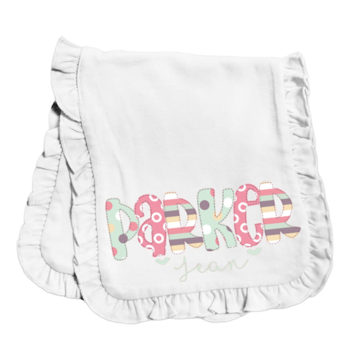 Personalized Alphabet Soup Burp Cloth