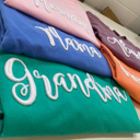  Mom Grandma Mimi Puff Embroidery Matriarch Tee Mothers Day