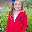  Gingham Trimmed Ruffle Jacket Monogramed | 8 Colors