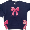  Split Bow Gingham Applique Sweatshirt Kids | 6 Color Options
