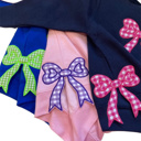  Split Bow Gingham Applique Sweatshirt Kids | 6 Color Options
