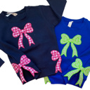  Split Bow Gingham Applique Sweatshirt Kids | 6 Color Options