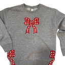  Split Bow Gingham Applique Sweatshirt Kids | 6 Color Options
