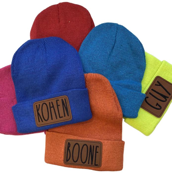 Kids Name Patch Beanie Personalized