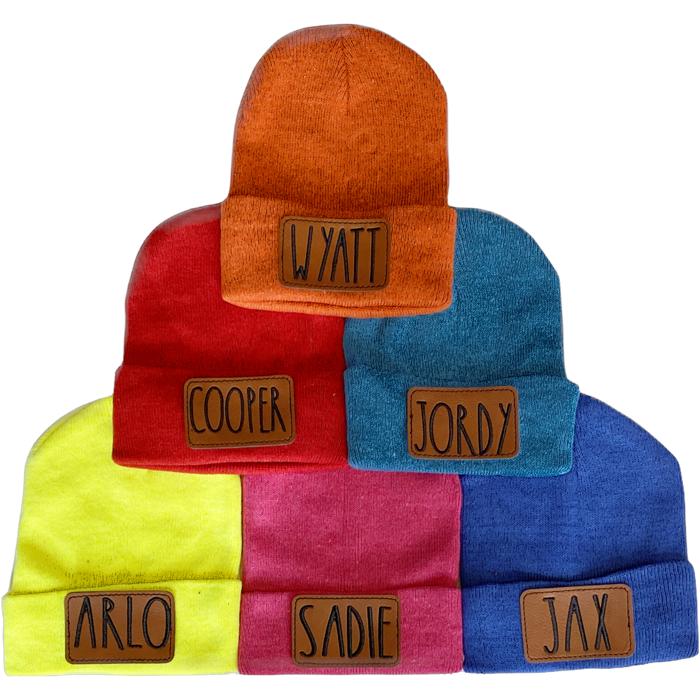 Kids Name Patch Beanie Personalized