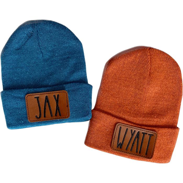 Kids Name Patch Beanie Personalized