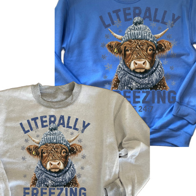Literally Freezing Highland Cow Sweatshirt | Cozy Season