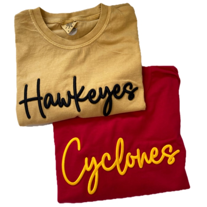 Puff Embroidery Team Name Tee Personalized