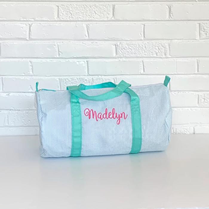 Seersucker Duffle Bag Personalized | 8 Colors