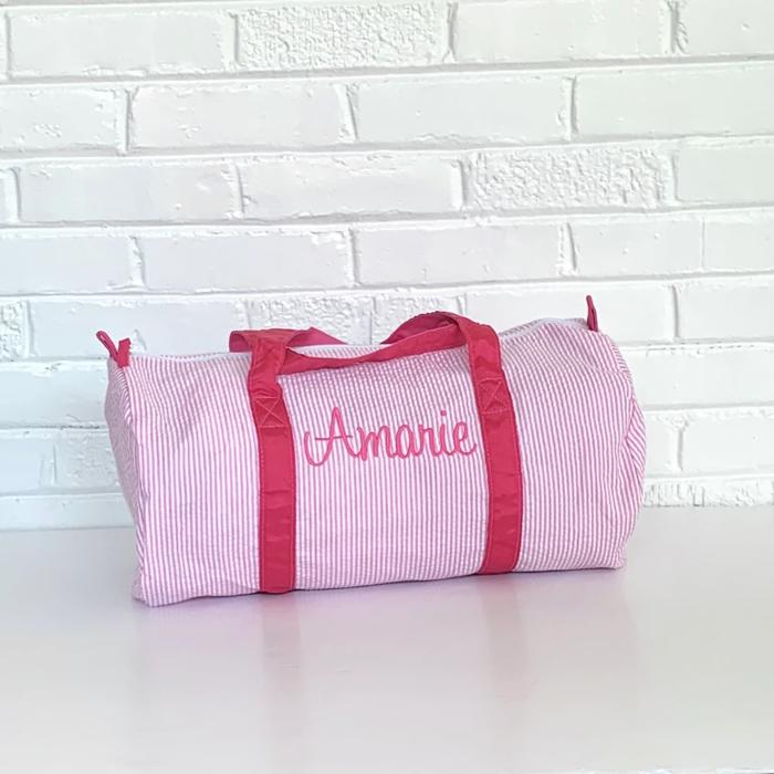 Seersucker Duffle Bag Personalized | 8 Colors