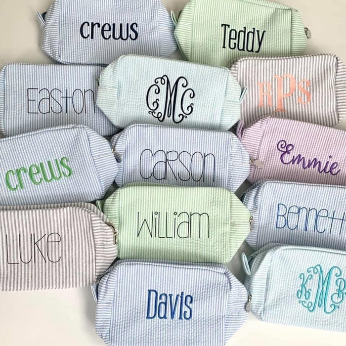Seersucker Everything Bag Personalized | 8 Colors