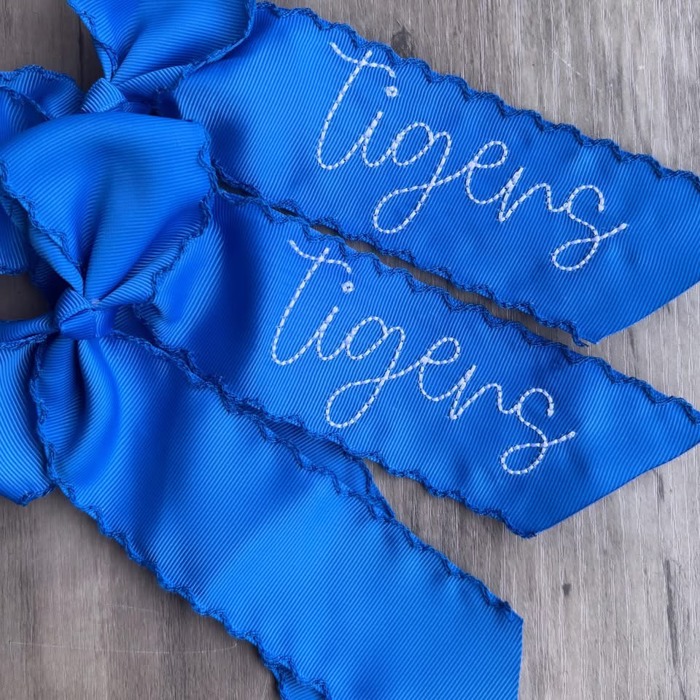 Embroidered Personalized Hair Bow Clip | 8 Colors