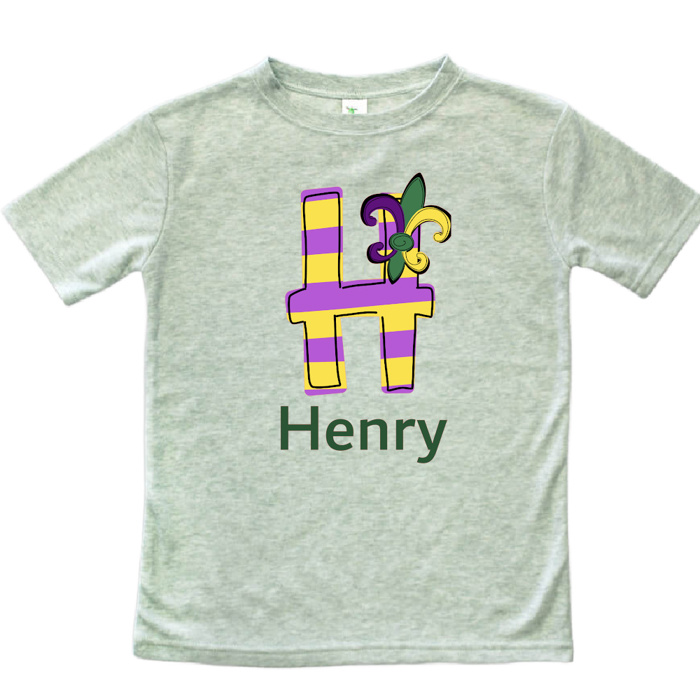 Mardi Gras Name Tee Personalized  Sizes 2T-10Y | 7 Alphas