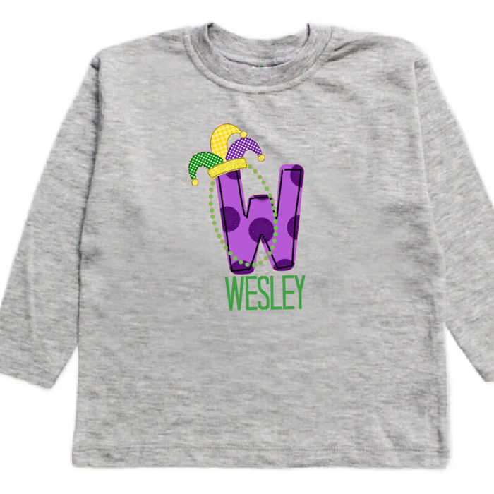 Mardi Gras Name Tee Personalized  Sizes 2T-10Y | 7 Alphas