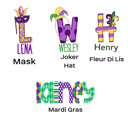  Mardi Gras Name Tee Personalized  Sizes 2T-10Y | 7 Alphas