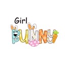 Girl Bunny Bunny Ear Easter Bucket Personalized | 6 Fonts