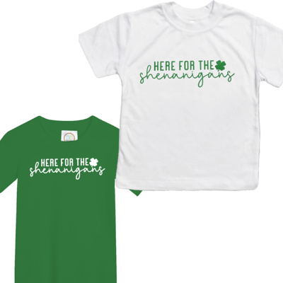 Shenanigans Embroidered St Pats Tee | Sizes 2T-10Y