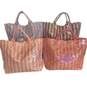  LAMINATED TOTE BAG Striped Monogrammed