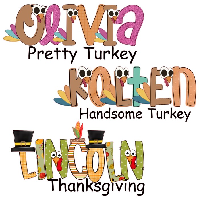 Turkey Name Tee Baby | 4 Designs