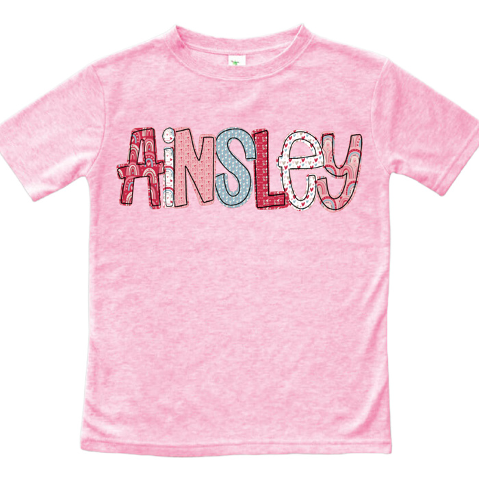 Valentine Name Tee Personalized  Sizes 2T-10Y | 7 Alphas